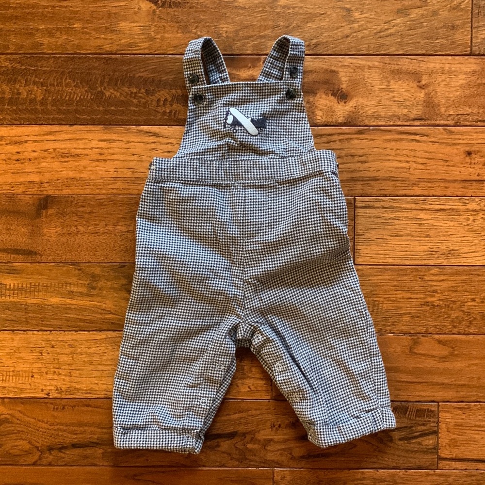 Janie & Jack Houndstooth Blue Overalls